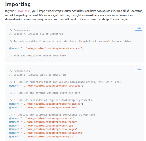 Import bootstrap in sass